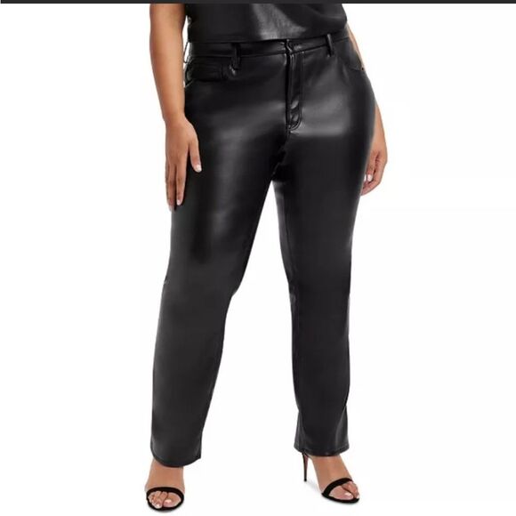 Good American Better Than Leather Faux Leather Pants 16 - Picture 3 of 9